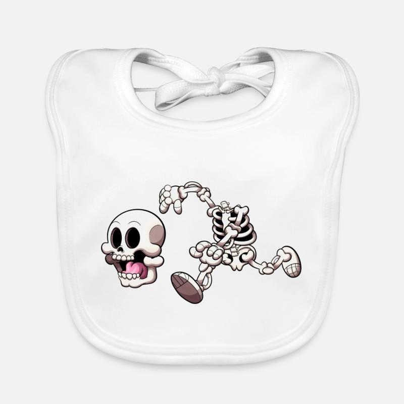 Skeleton Lost His Head Organic Baby Bibs