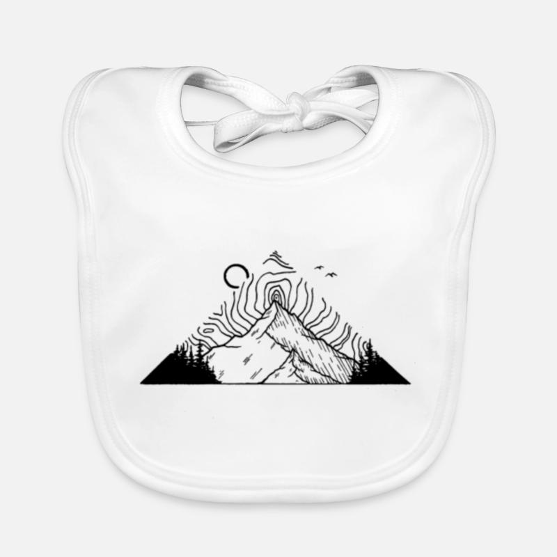 Triangle Mountains Contour Lines Organic Baby Bibs