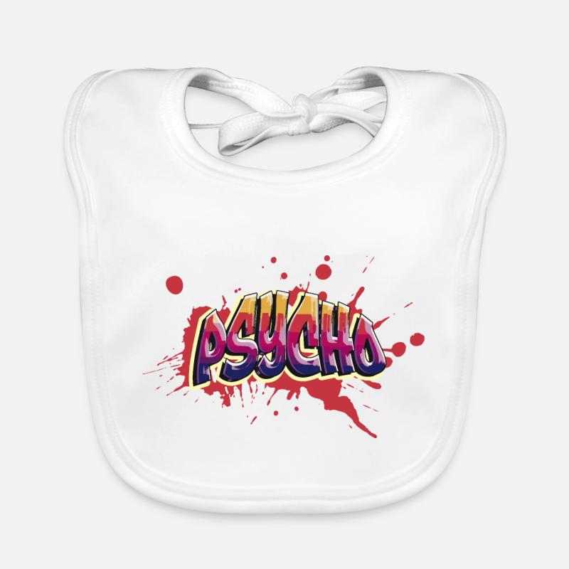 Psycho-Graffiti. Urbane Kunst. Baby Bio-Lätzchen