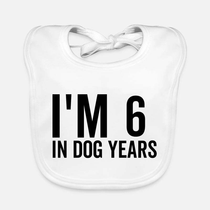 Ich bin 6 in Hundejahren Baby Bio-Lätzchen