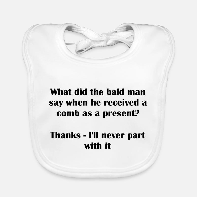 Bald Comb Pun Organic Baby Bibs
