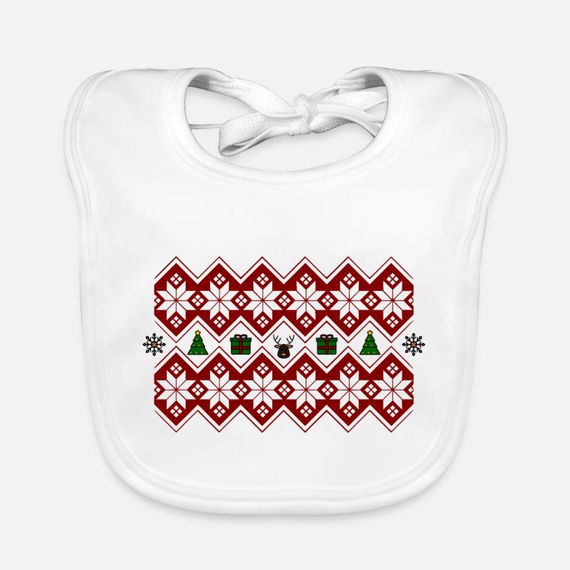Weihnachten Weihnachtspulli Elch Baum Geschenk Baby Bio-Lätzchen