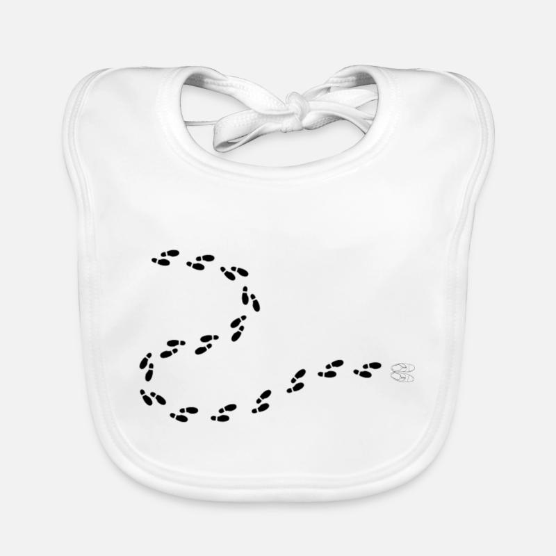Traces de pas - Bavoir bio Bébé - blanc