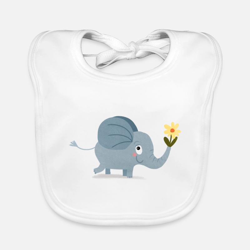 Éléphant mignon Bavoir bio Bébé