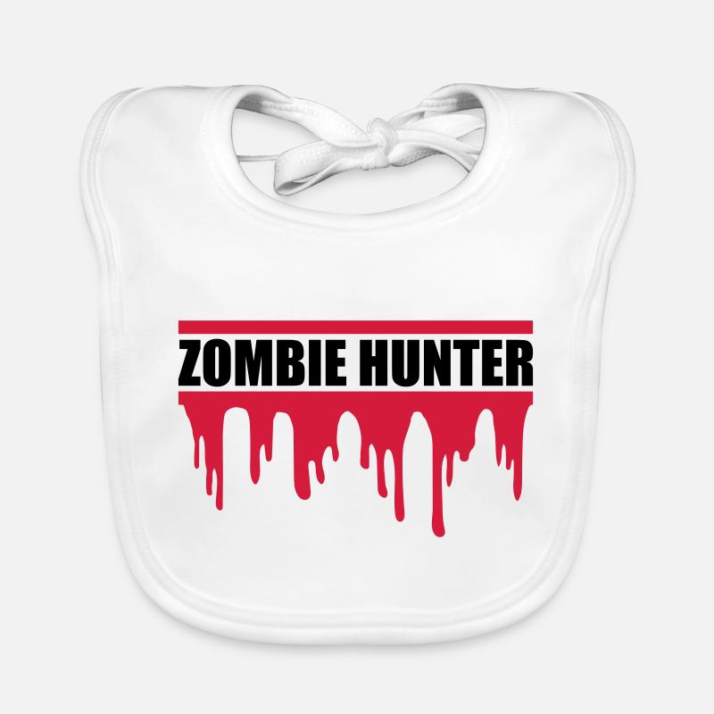 zombie hunter Halloween Quote Organic Baby Bibs