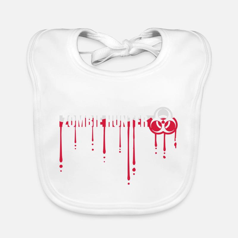 zombie hunter Halloween quote Organic Baby Bibs