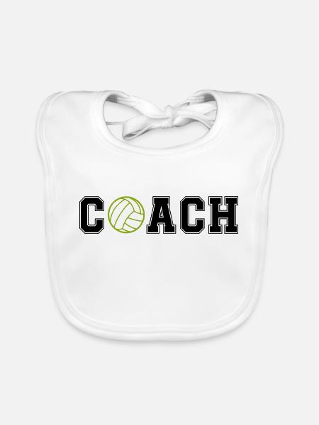 Handball Coach - Organic Baby Bibs - white - Front