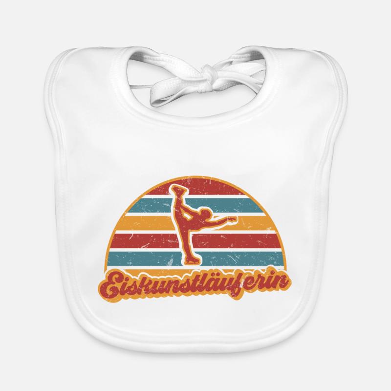 Eiskunstläuferin Eiskunstlauf Eisläuferin Vintage Baby Bio-Lätzchen