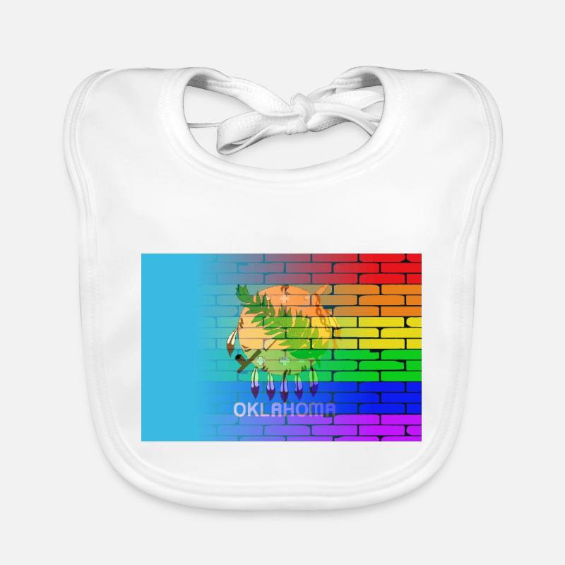 Regenbogenwand Oklahoma Baby Bio-Lätzchen