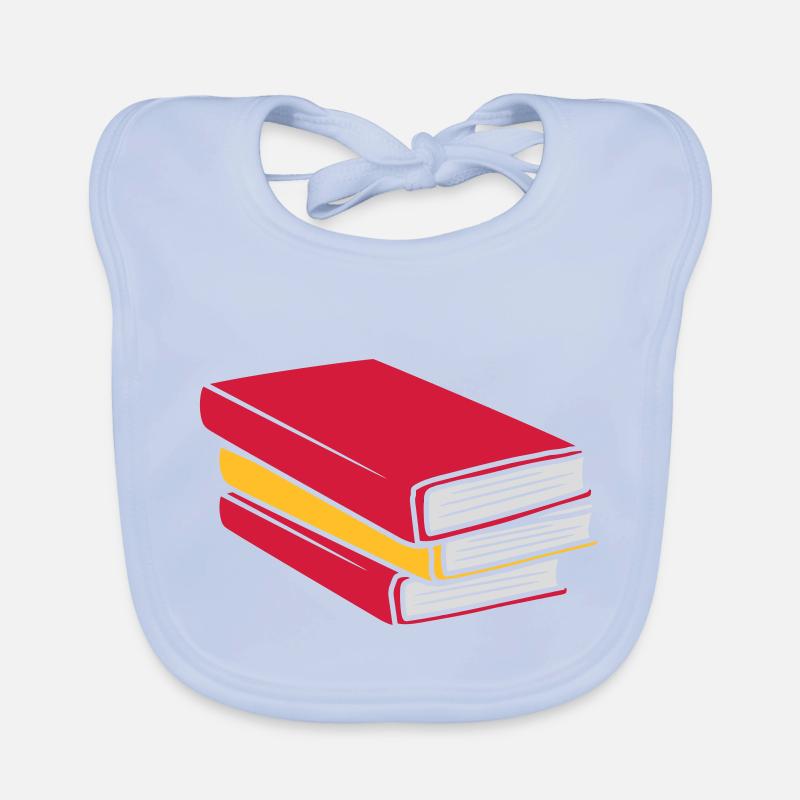 Design stacked books comic Organic Baby Bibs