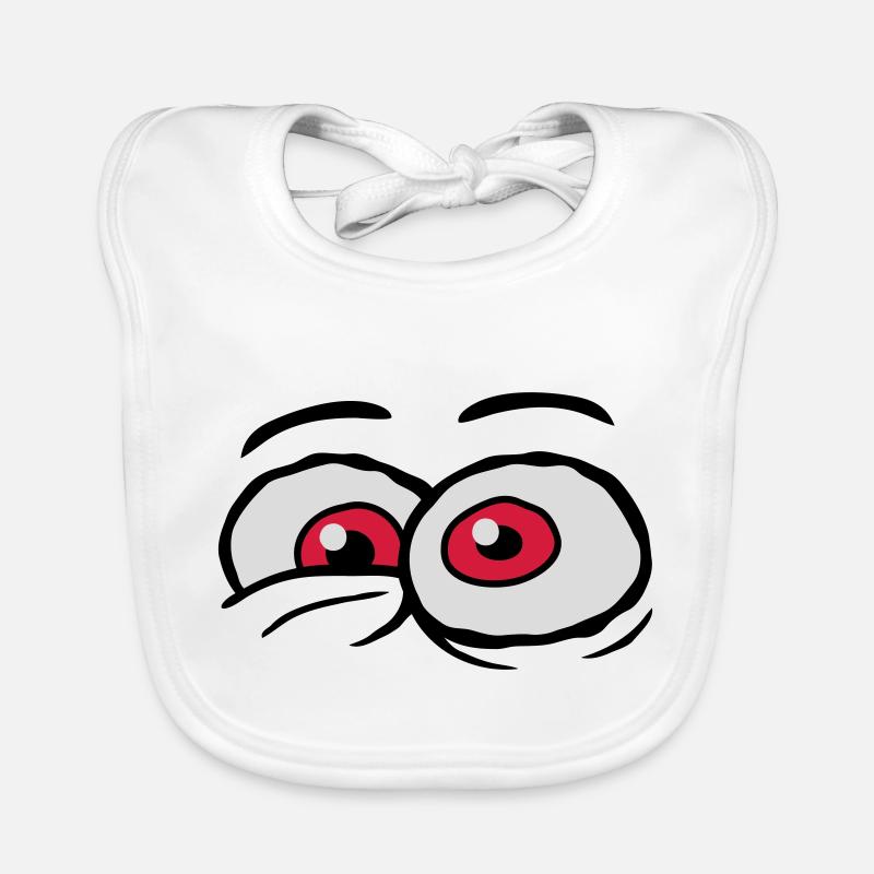 Comic Eyes Crazy Design Organic Baby Bibs