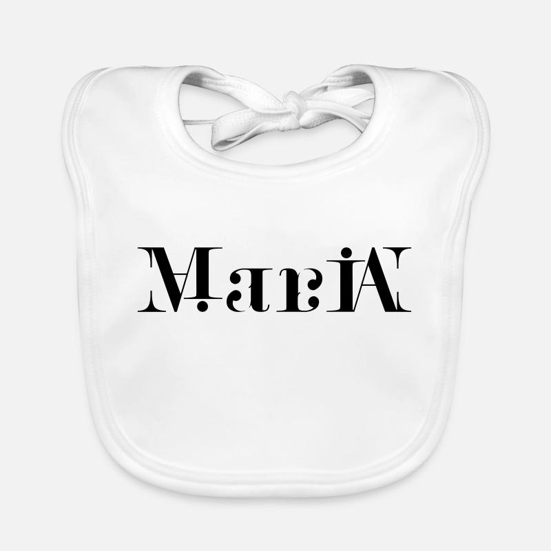 Maria Ambigram Logo Baby Bio-Lätzchen