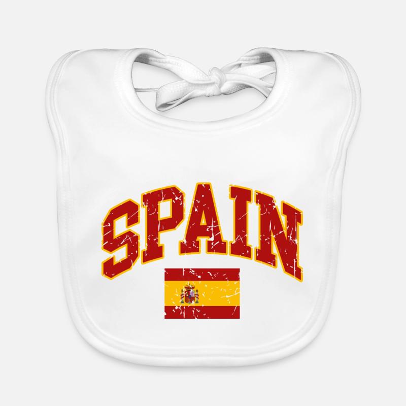 Spain Flag Organic Baby Bibs