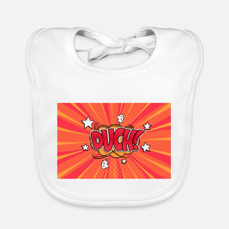 Aïe! Style bande dessinée Bubble Graffiti Lettrage Bavoir bio Bébé