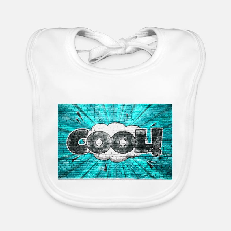 cool Comic Style Bubble Graffiti Lettering sur Bric Bavoir bio Bébé