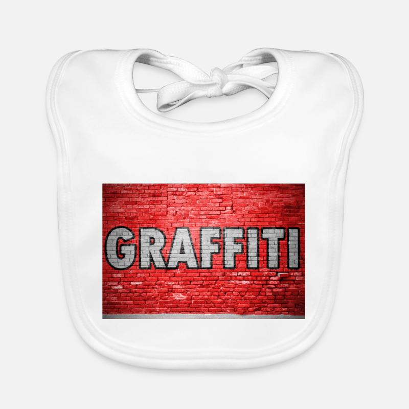 Graffiti brick wall Organic Baby Bibs