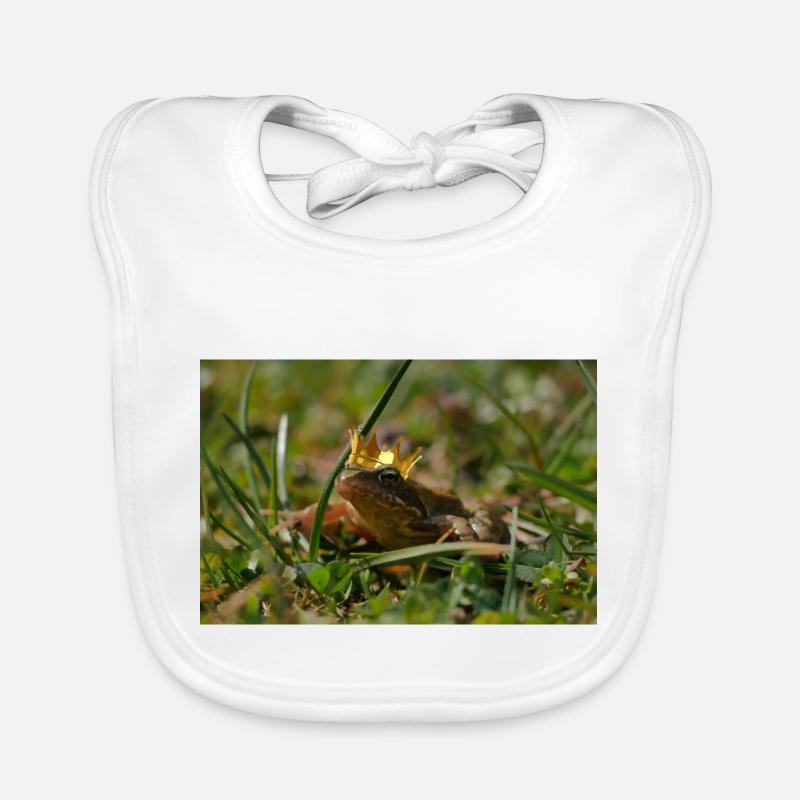 Prince grenouille comme dans un conte de fées - Bavoir bio Bébé - blanc