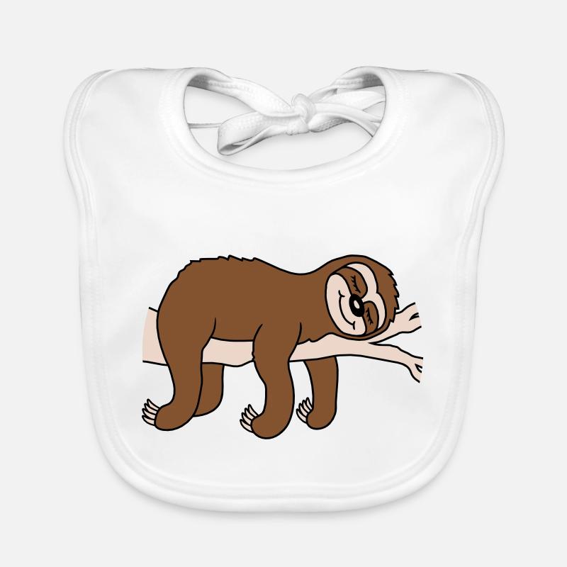 Bande dessinée Tired Sloth Sleeps Bavoir bio Bébé