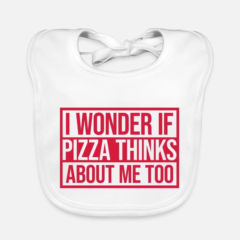 pizza thinks about me Organic Baby Bibs