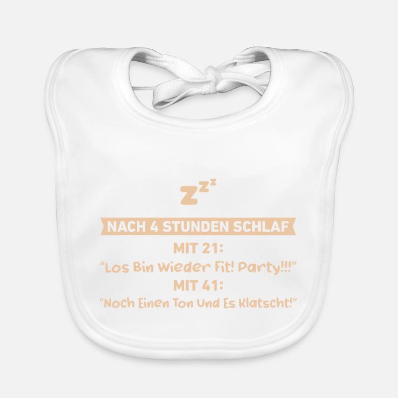 Schlaf müde Morgenmuffel Langschläfer - Baby Bio-Lätzchen - Weiß