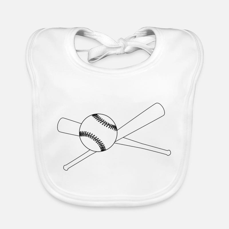 Baseball et 2 battes Bavoir bio Bébé