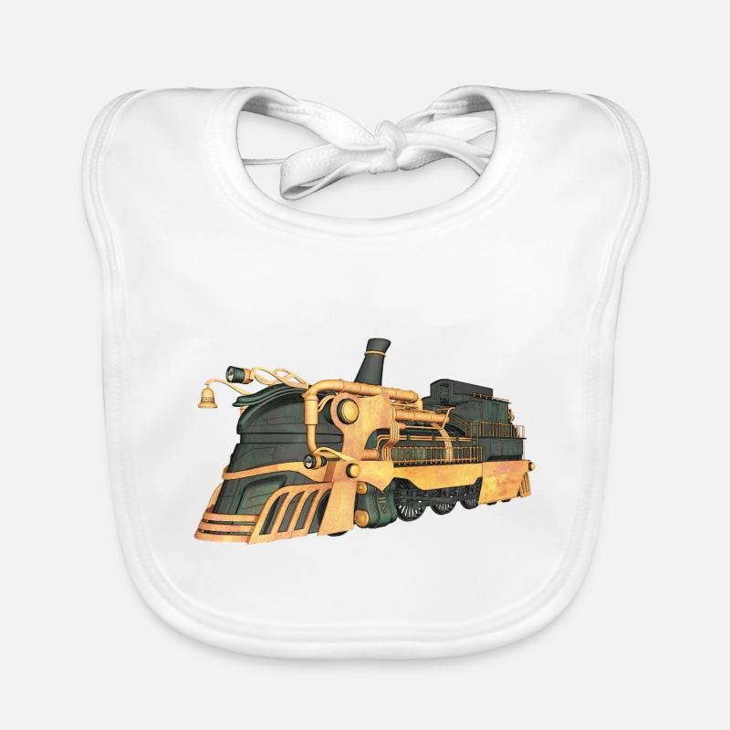 Steampunk Dampflokomotive Baby Bio-Lätzchen