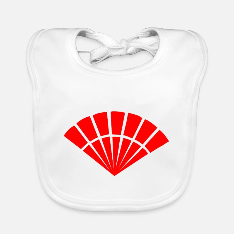 Japanisches Symbol, Fächer - Baby Bio-Lätzchen - Weiß