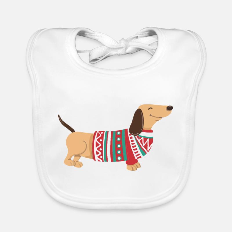 Drôle de Teckel de Noël Teckel de Noël Chien Bavoir bio Bébé