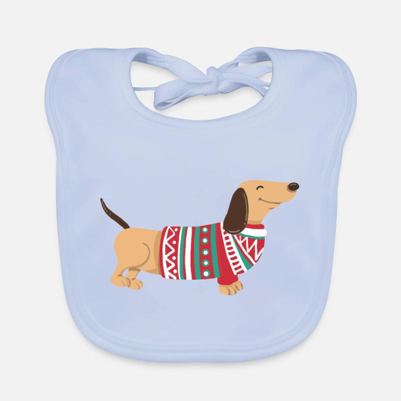 Drôle de Teckel de Noël Teckel de Noël Chien Bavoir bio Bébé