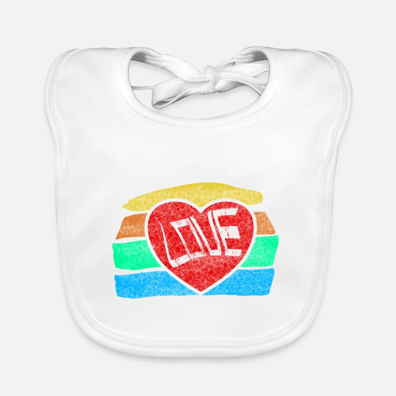 LOVE - Baby Bio-Lätzchen - Weiß