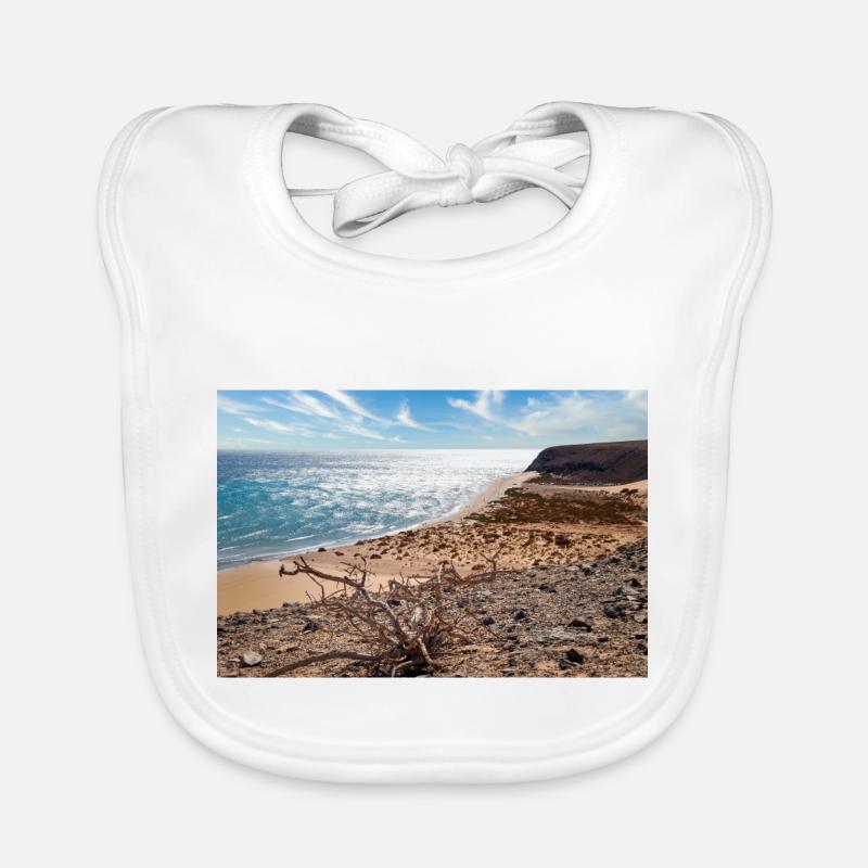 Blick über eine wunderschöne Badebucht Risco del Paso Baby Bio-Lätzchen