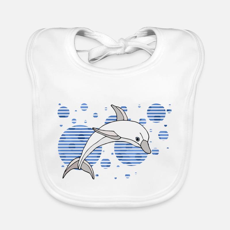 Delfin - Baby Bio-Lätzchen - Weiß