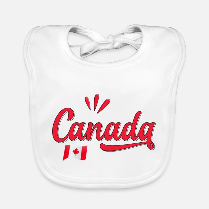 Canada Canadian flag Stylized erable leaf Organic Baby Bibs