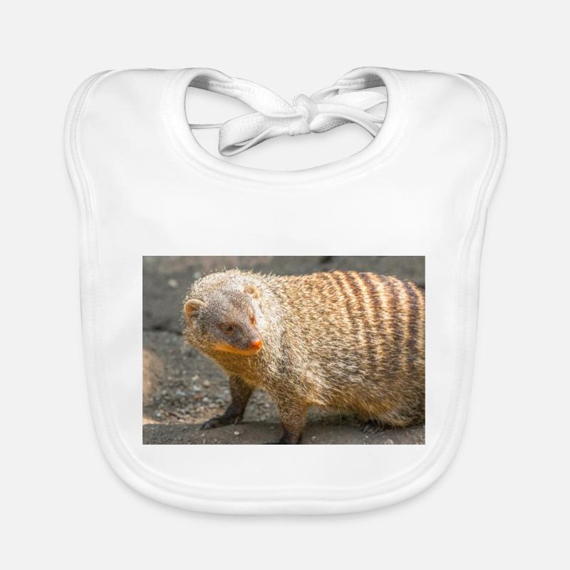 Gebänderte Manguste oder Zebramanguste Baby Bio-Lätzchen