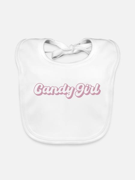 Candy Girl - Baby Bio-Lätzchen - Weiß - Vorne