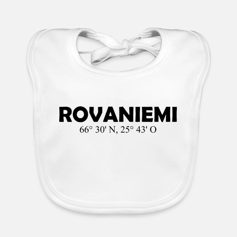 Rovaniemi - Finland - Coordinates - Longitude Organic Baby Bibs