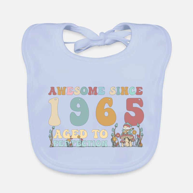 Awesome since 1965 - 58th Birthday - 2023 Groovy Organic Baby Bibs