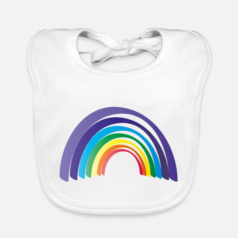 Regenbogen - Baby Bio-Lätzchen - Weiß