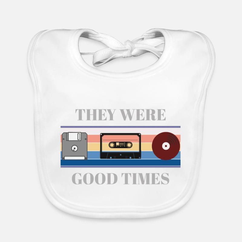 Year - Cassette - Disc -Vinyl Record - Gift Organic Baby Bibs
