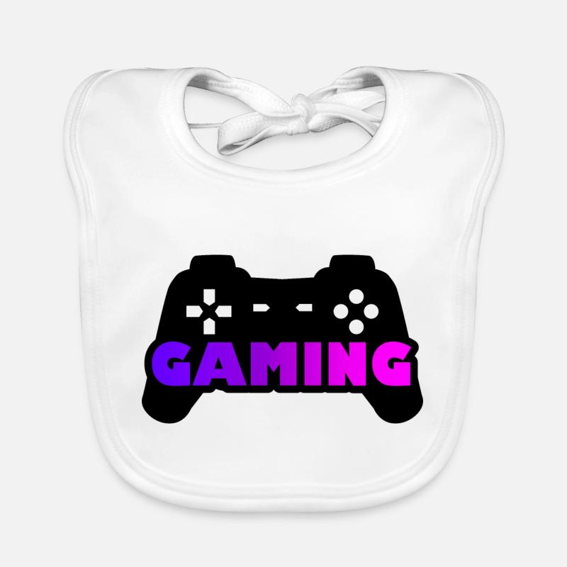 Gaming joystick violet rose Bavoir bio Bébé