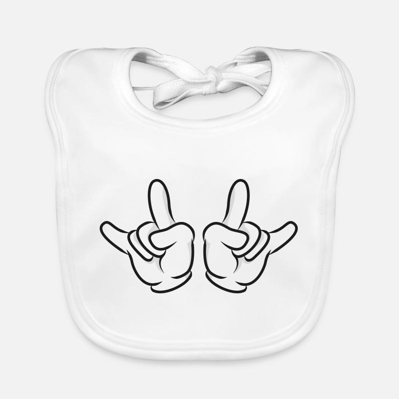 hand rock symbol Baby Bio-Lätzchen