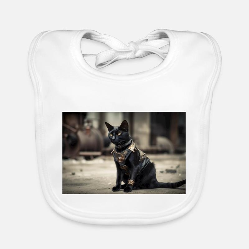 Cat Black Organic Baby Bibs