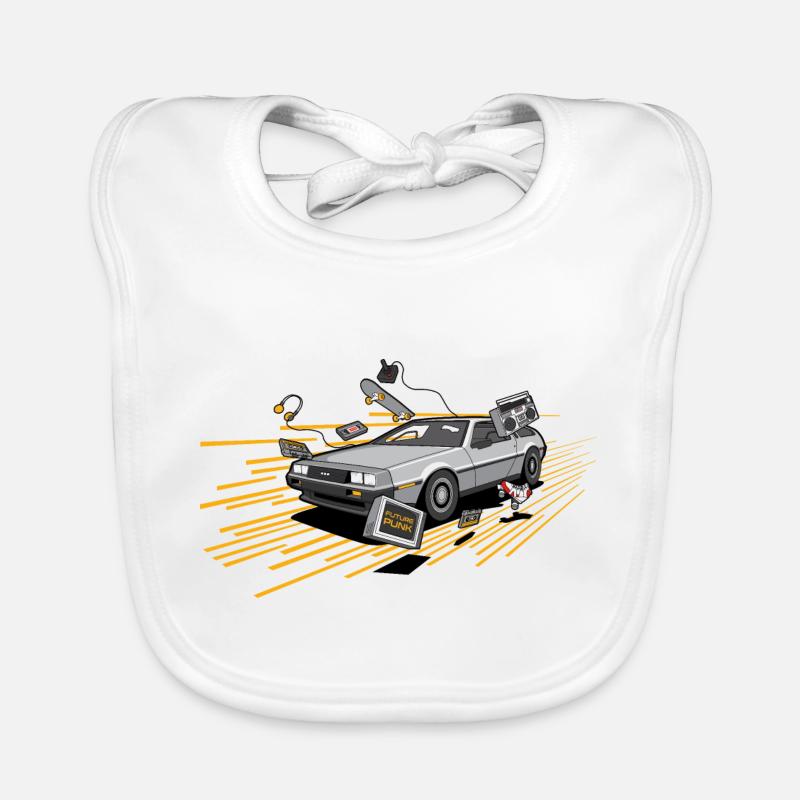 Delorean Oldtimer Youngtimer Retro Future jaune Bavoir bio Bébé