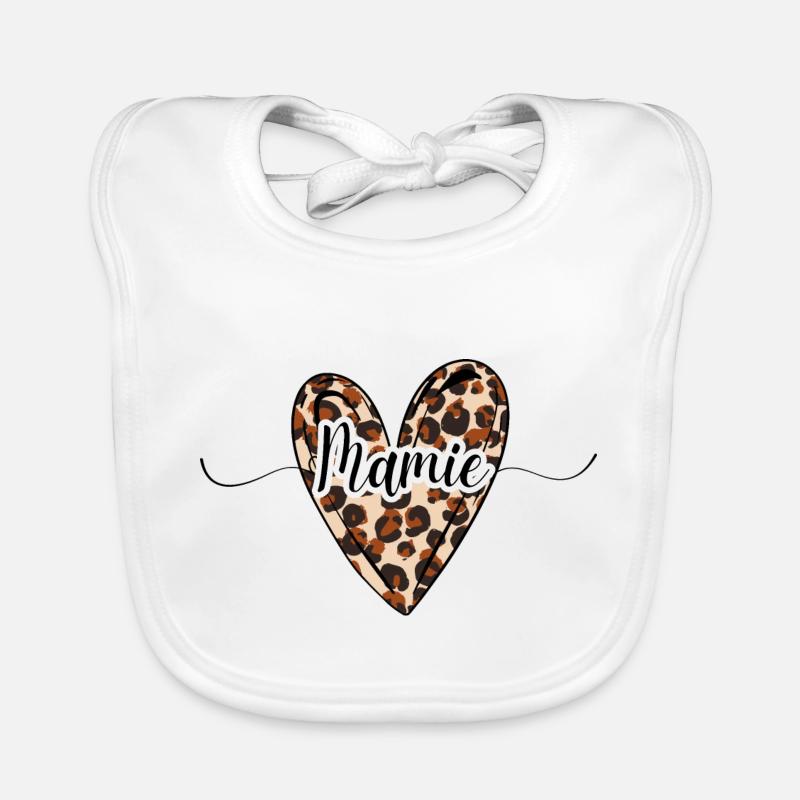 Granny Herz Leopard Trend Baby Bio-Lätzchen