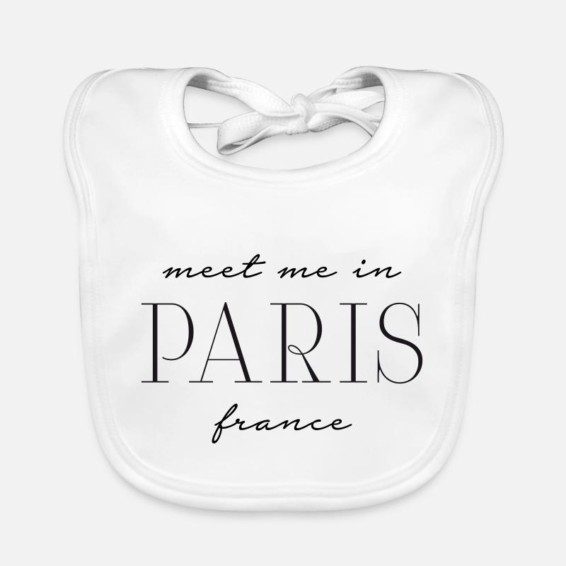 Rencontrez-moi à Paris, France - Bavoir bio Bébé - blanc