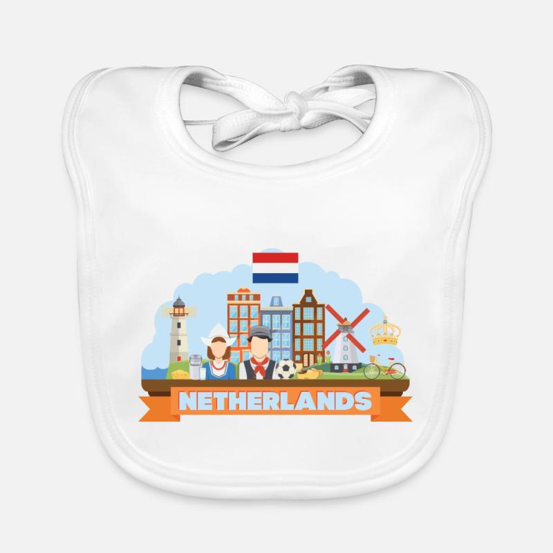 Niederlande Reise-Flat-Komposition Baby Bio-Lätzchen