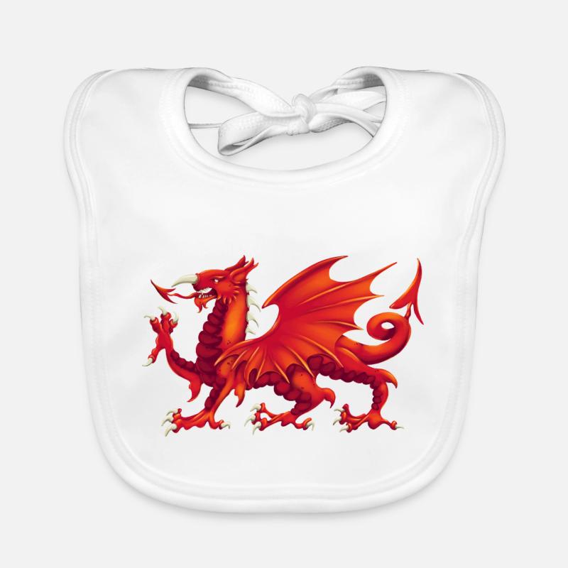 Walisischer Drache - Y Ddraig Goch Baby Bio-Lätzchen