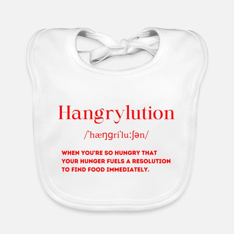 Hangrylution definition hungry eating feelings Organic Baby Bibs