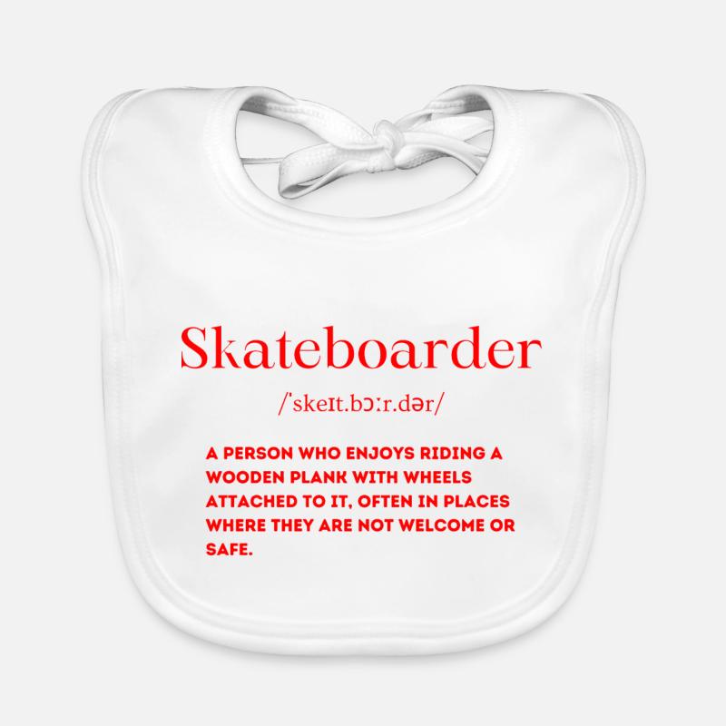 Skateboarder Definition Organic Baby Bibs