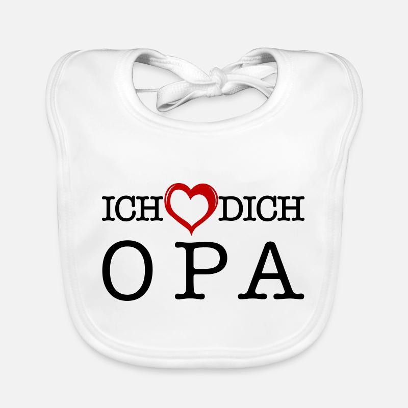 Ich liebe dich Opa - Baby Bio-Lätzchen - Weiß